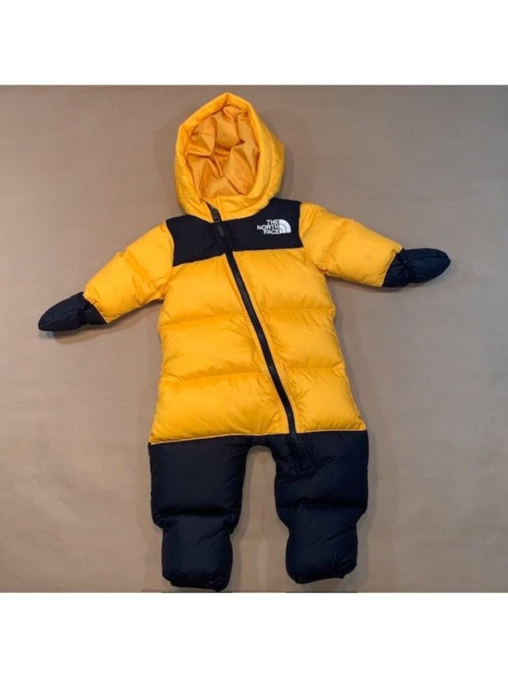The North Face Baby Nuptse One Piece Snowsuit Summit Gold 3-6 M Down Puffer